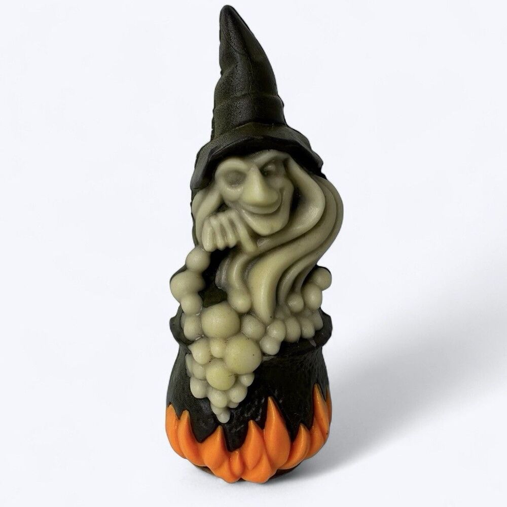 Vintage Halloween Wizard Decorative Wax Air Freshener‎ Witch On Cauldron 80s